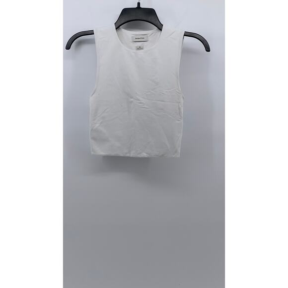 BABATON Women's White Pullover Crewneck Sleeveless Solid Crop Top SZ XS - Picture 2 of 10